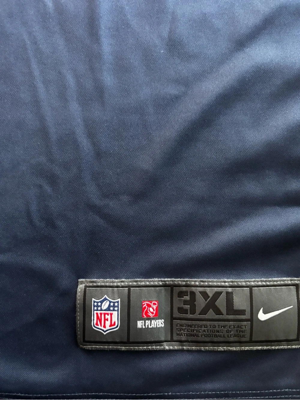 NFL Navy and Black Nike 3XL Football Jersey Tag